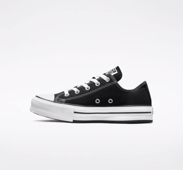 Tenis Bajos Converse Chuck Taylor All Star Lift Plataforma Negros Blancos | CV-547ATH