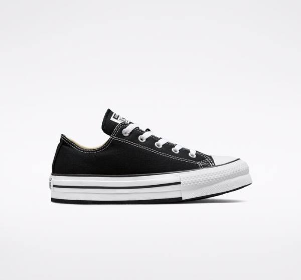 Tenis Bajos Converse Chuck Taylor All Star Lift Plataforma Negros Blancos | CV-547ATH