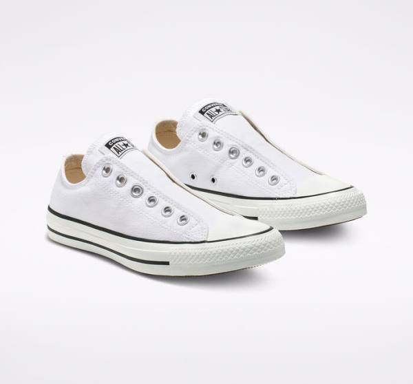 Tenis Bajos Converse Chuck Taylor All Star Slip Blancos Negros Blancos | CV-547IDB