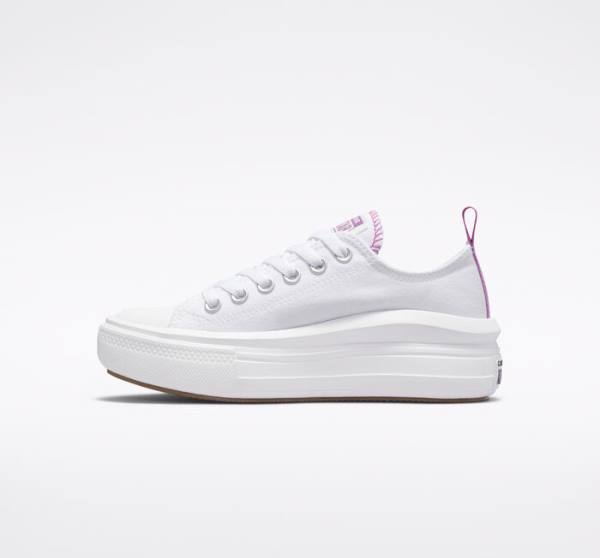 Tenis Bajos Converse Chuck Taylor All Star Move Plataforma Blancos Morados Blancos | CV-547VRM