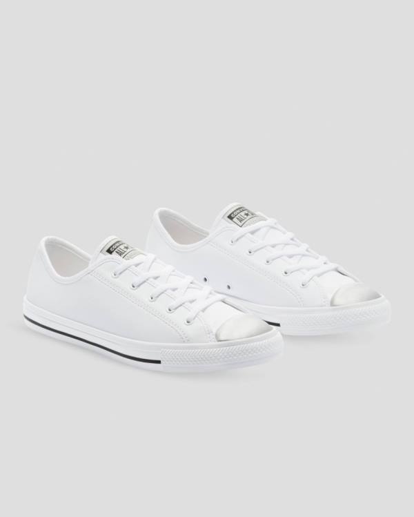 Tenis Bajos Converse Chuck Taylor All Star Dainty Mono Metallic Blancos | CV-578TJW