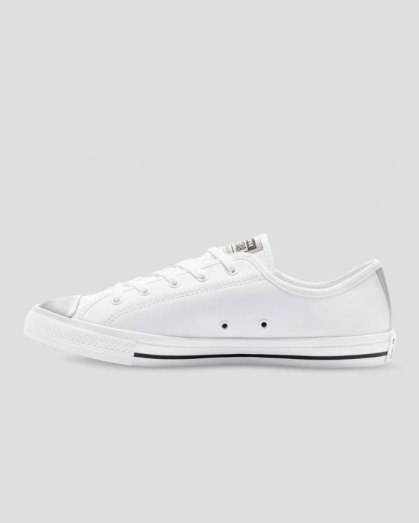 Tenis Bajos Converse Chuck Taylor All Star Dainty Mono Metallic Blancos | CV-578TJW