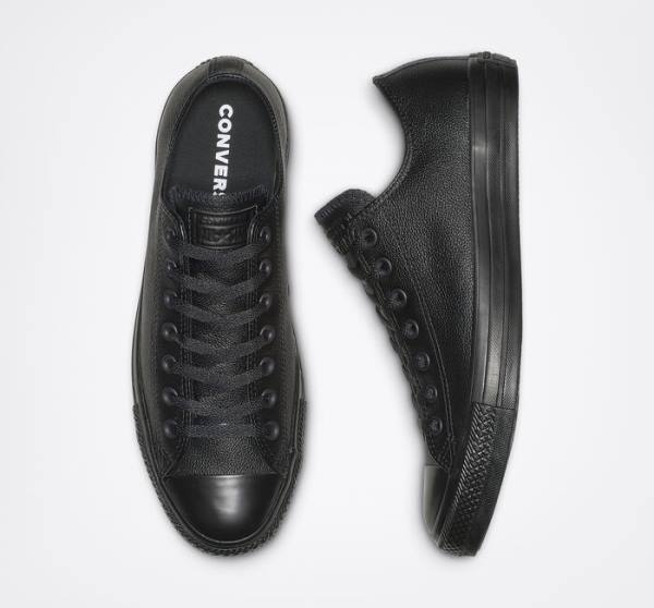 Tenis Bajos Converse Chuck Taylor All Star Cuero Negros | CV-604JXO