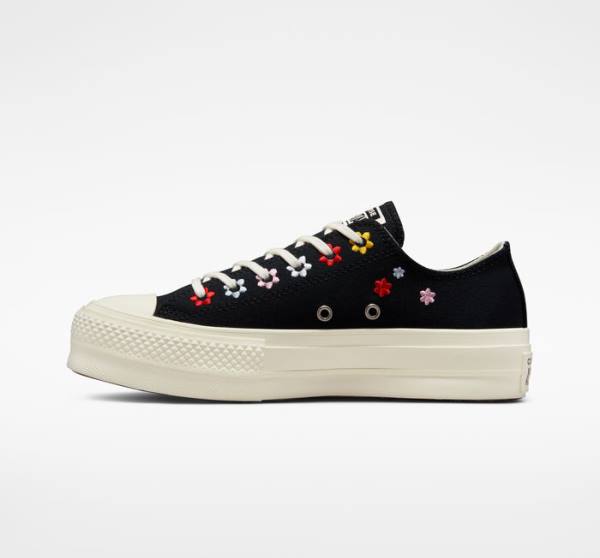 Tenis Bajos Converse Chuck Taylor All Star Lift Plataforma Floral Embroidery Multicolor | CV-619XVC