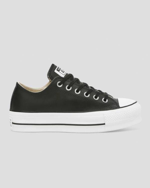 Tenis Bajos Converse Chuck Taylor All Star Lift Clean Cuero Negros | CV-625TOL