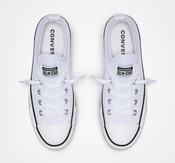 Tenis Bajos Converse Chuck Taylor All Star Shoreline Knit Slip Blancos Negros Blancos | CV-639YIS