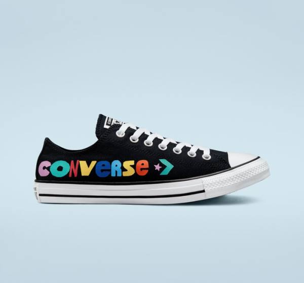 Tenis Bajos Converse Chuck Taylor All Star Happy Faces Negros | CV-675XLS