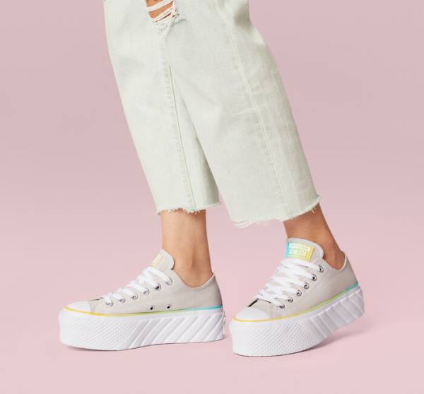 Tenis Bajos Converse Chuck Taylor All Star 2X Lift Plataforma Gradient Blancos Azules | CV-708JIY