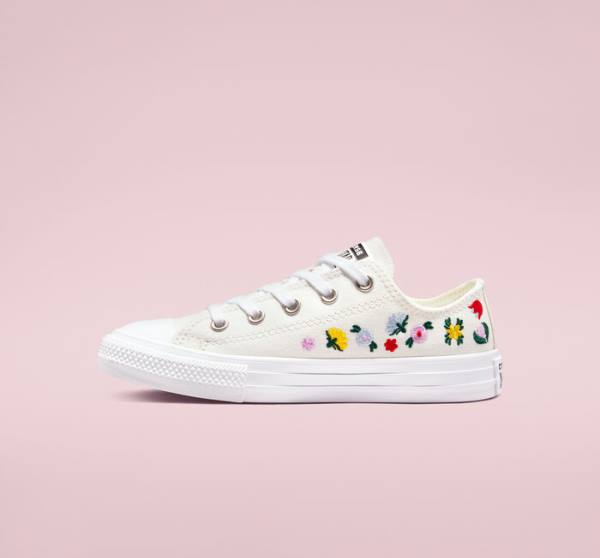 Tenis Bajos Converse Chuck Taylor All Star Floral Embroidery Blancos Blancos | CV-807RJH