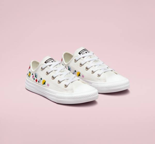 Tenis Bajos Converse Chuck Taylor All Star Floral Embroidery Blancos Blancos | CV-807RJH