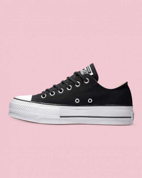 Tenis Bajos Converse Chuck Taylor All Star Lona Lift Negros | CV-814QKL