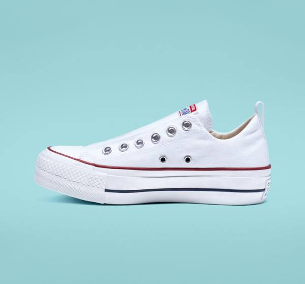 Tenis Bajos Converse Chuck Taylor All Star Lift Plataforma Slip Blancos Rojos Azules | CV-860CSK