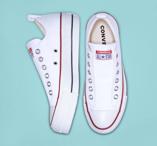 Tenis Bajos Converse Chuck Taylor All Star Lift Plataforma Slip Blancos Rojos Azules | CV-860CSK