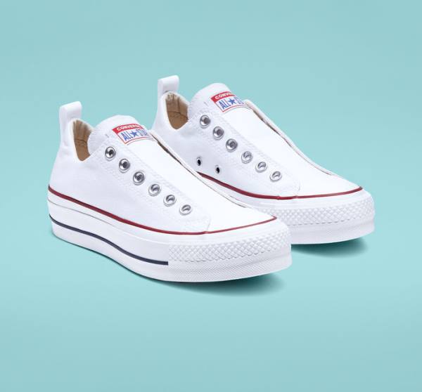 Tenis Bajos Converse Chuck Taylor All Star Lift Plataforma Slip Blancos Rojos Azules | CV-860CSK