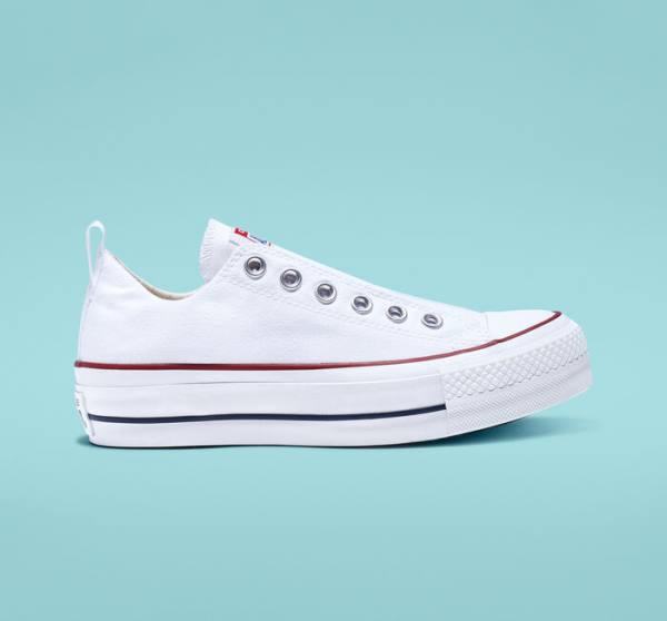 Tenis Bajos Converse Chuck Taylor All Star Lift Plataforma Slip Blancos Rojos Azules | CV-860CSK