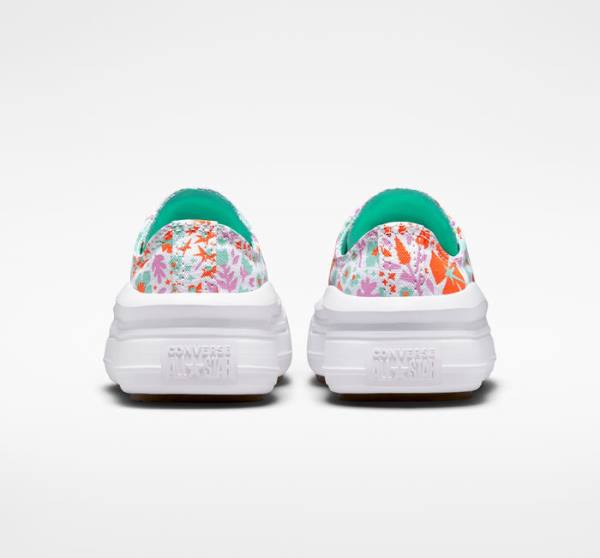 Tenis Bajos Converse Chuck Taylor All Star Move Plataforma Paper Floral Blancos Azules | CV-923SPN