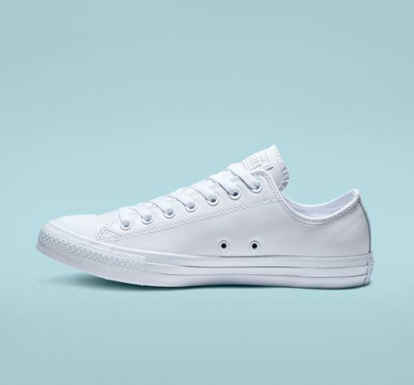 Tenis Bajos Converse Chuck Taylor All Star Cuero All White Blancos | CV-934ETL