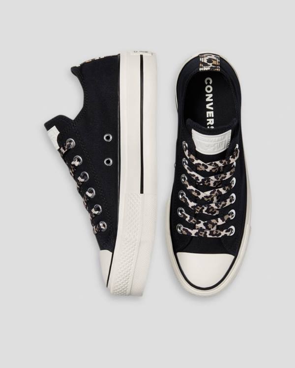 Tenis Bajos Converse Chuck Taylor Lift Archive Print Plataforma Negros | CV-945HFK