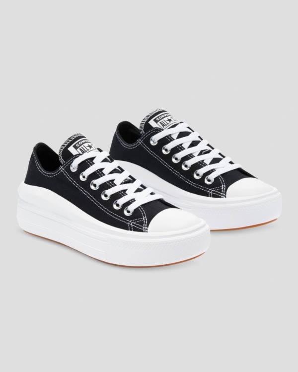 Tenis Bajos Converse Chuck Taylor Move Plataforma Negros | CV-358WPV