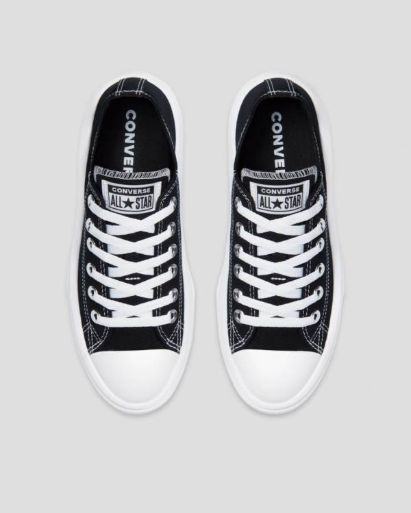 Tenis Bajos Converse Chuck Taylor Move Plataforma Negros | CV-358WPV