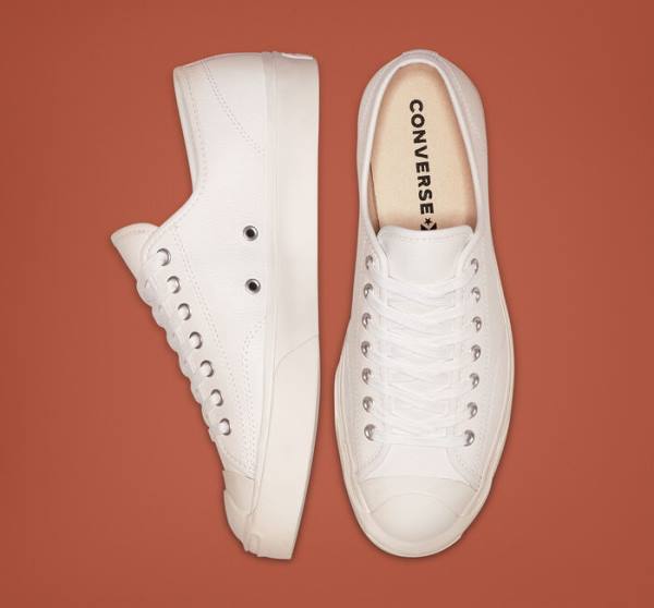 Tenis Bajos Converse Jack Purcell Cuero Blancos Blancos Blancos | CV-146XDO