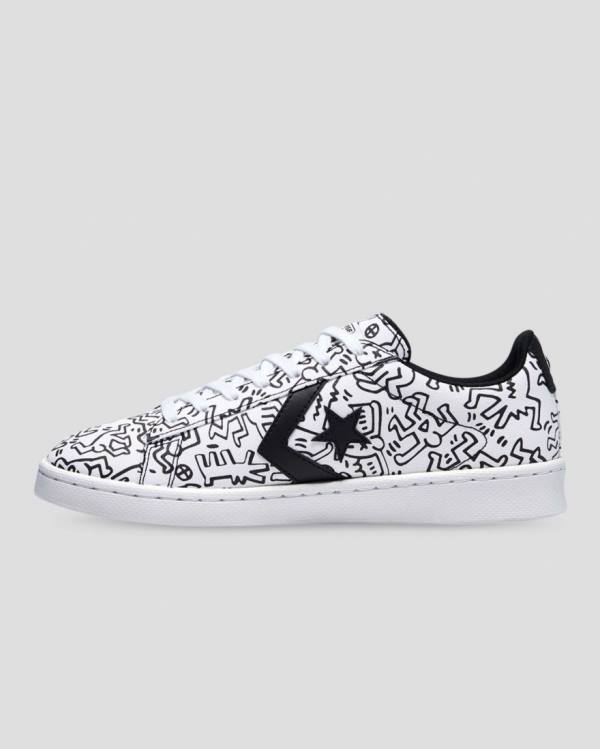 Tenis Bajos Converse Keith Haring Pro Cuero Blancos Negros Rojos | CV-059KQH