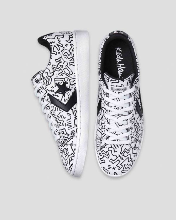 Tenis Bajos Converse Keith Haring Pro Cuero Blancos Negros Rojos | CV-059KQH