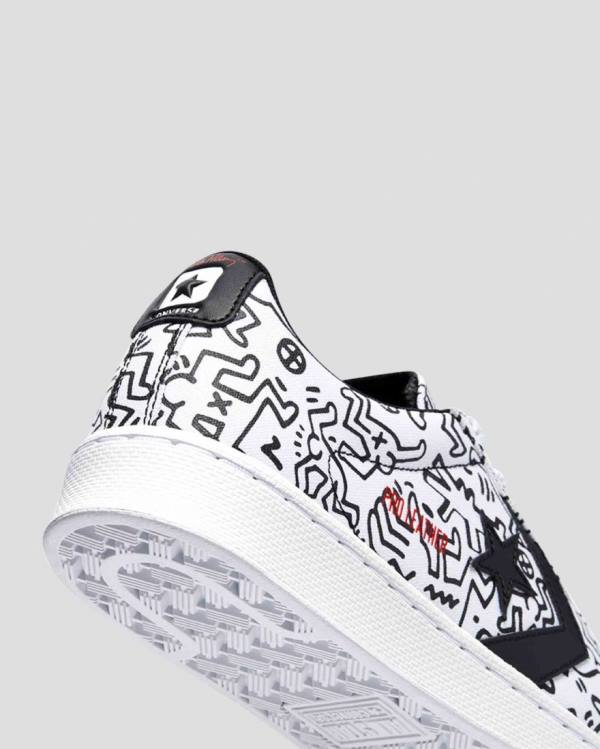 Tenis Bajos Converse Keith Haring Pro Cuero Blancos Negros Rojos | CV-059KQH