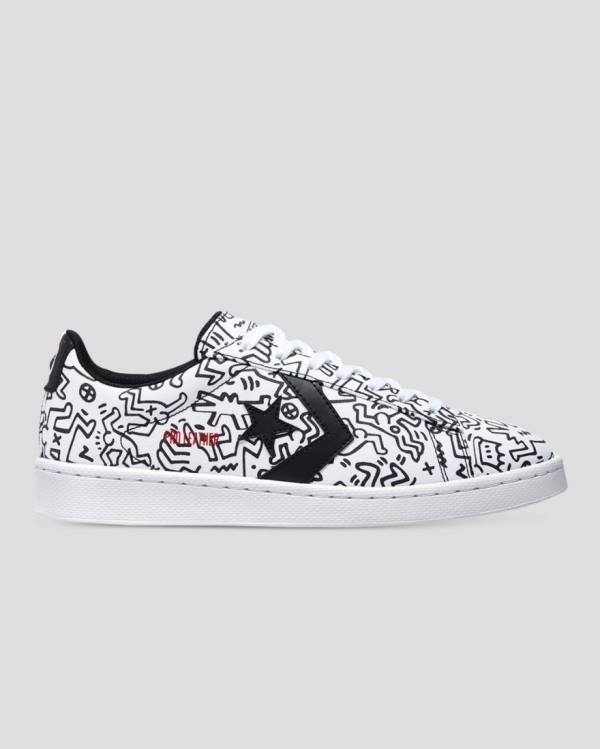 Tenis Bajos Converse Keith Haring Pro Cuero Blancos Negros Rojos | CV-059KQH