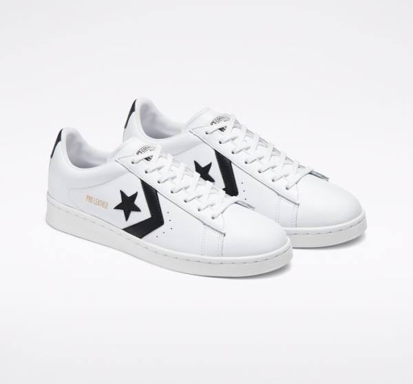 Tenis Bajos Converse OG Pro Cuero Blancos Negros Blancos | CV-518SVZ