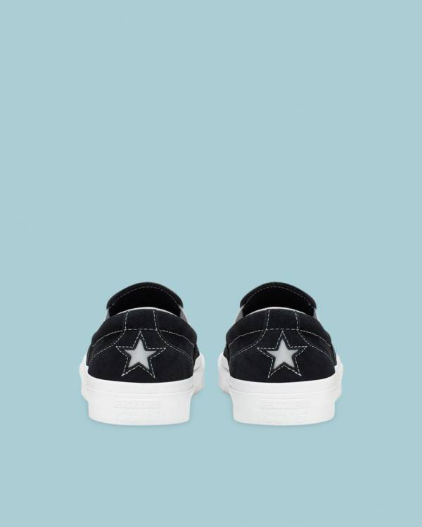 Tenis Bajos Converse One Star CC Slip On Negros | CV-435UEO