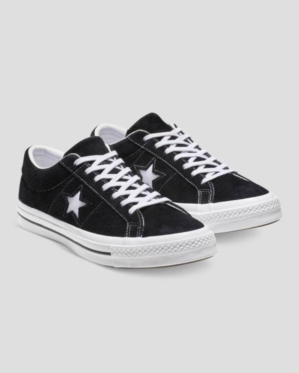 Tenis Bajos Converse One Star Premium Gamuza Negros | CV-846XYO