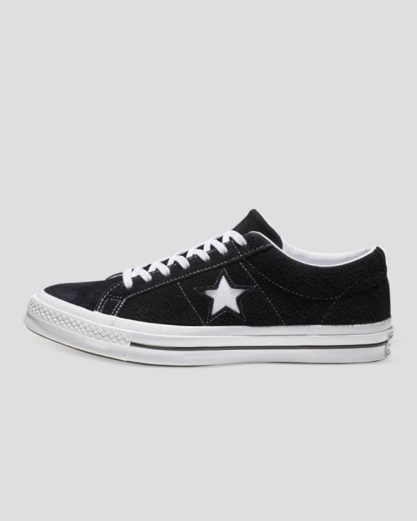 Tenis Bajos Converse One Star Premium Gamuza Negros | CV-846XYO