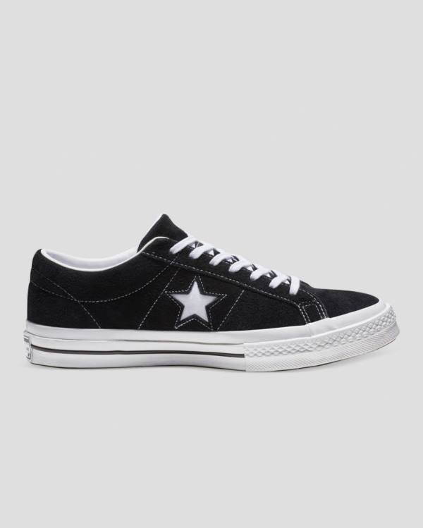 Tenis Bajos Converse One Star Premium Gamuza Negros | CV-846XYO