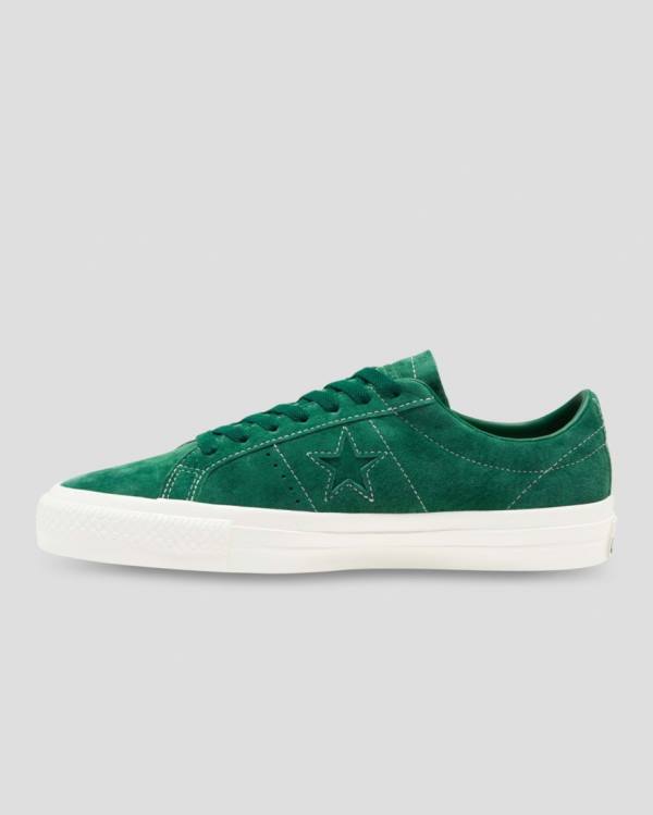 Tenis Bajos Converse One Star Pro Pigskin Gamuza Verdes | CV-568KDP