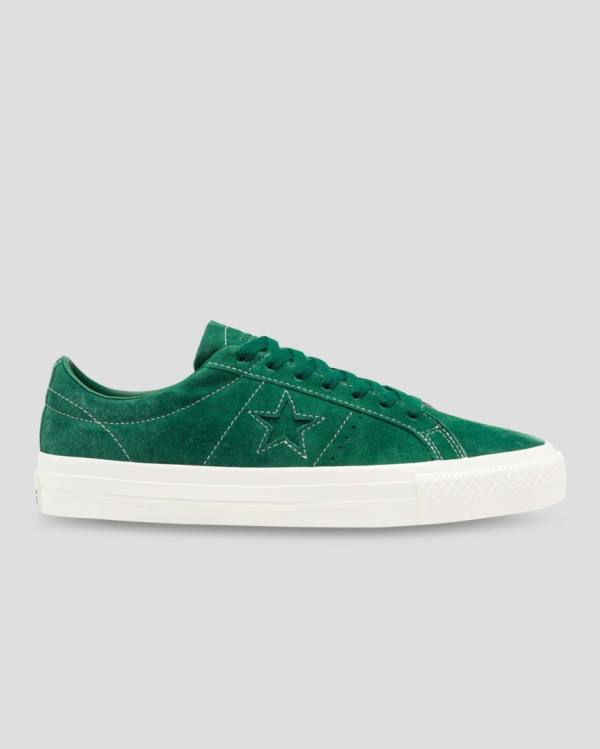 Tenis Bajos Converse One Star Pro Pigskin Gamuza Verdes | CV-568KDP