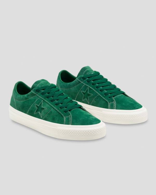 Tenis Bajos Converse One Star Pro Pigskin Gamuza Verdes | CV-932MFX