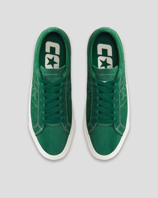 Tenis Bajos Converse One Star Pro Pigskin Gamuza Verdes | CV-932MFX