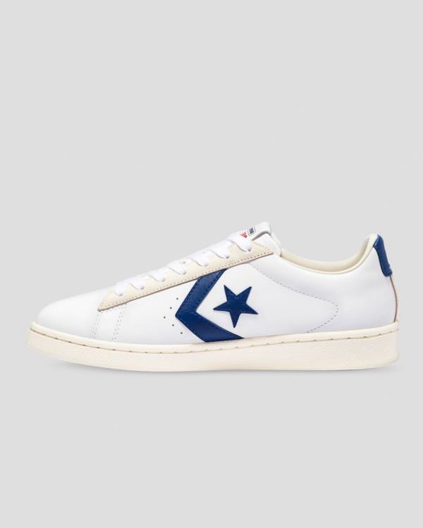 Tenis Bajos Converse Pro Cuero Italy Blancos Azules | CV-935ESX