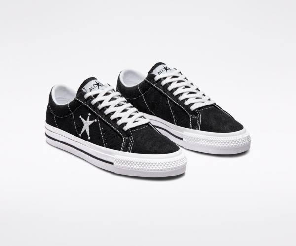 Tenis Bajos Converse Stussy One Star Negros Blancos | CV-385RPL