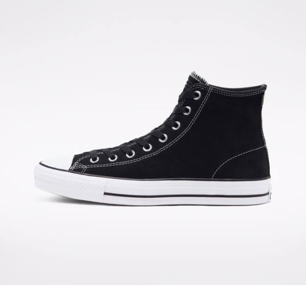 Tenis Skate Converse CONS Chuck Taylor All Star Pro Gamuza Negros Blancos | CV-068KGM