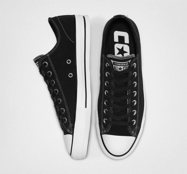 Tenis Skate Converse CONS Chuck Taylor All Star Pro Gamuza Negros Blancos | CV-364XDV