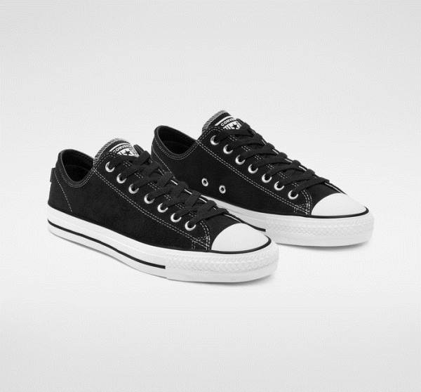 Tenis Skate Converse CONS Chuck Taylor All Star Pro Gamuza Negros Blancos | CV-364XDV