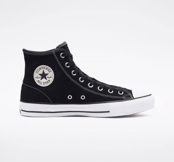 Tenis Skate Converse CONS Chuck Taylor All Star Pro Gamuza Negros Blancos | CV-765UVC