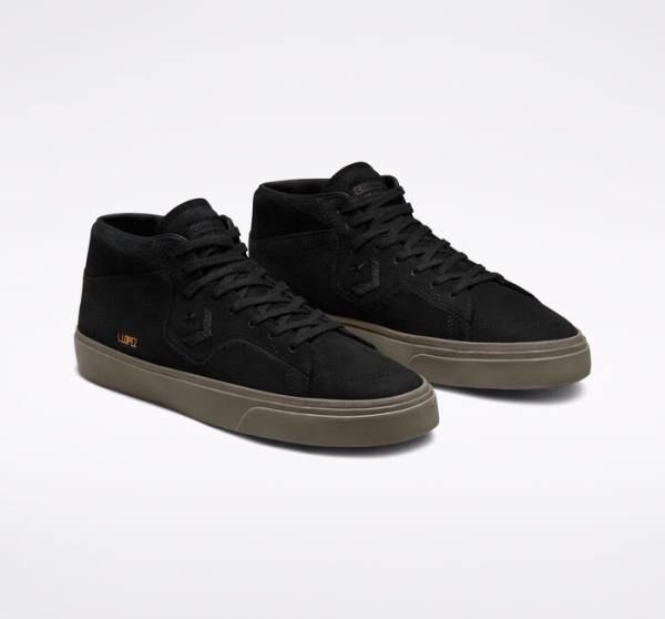 Tenis Skate Converse CONS Louie Lopez Pro Nubuck Cuero Negros Marrom Claro | CV-230LAO