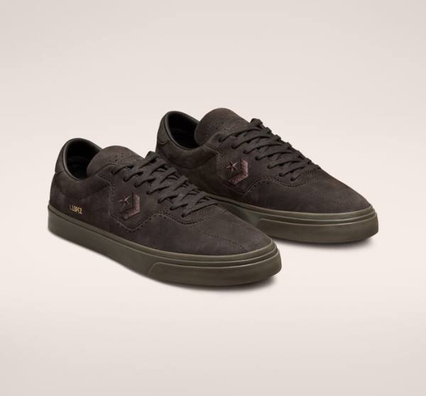 Tenis Skate Converse CONS Louie Lopez Pro Nubuck Cuero Cafes Negros Marrom | CV-701MWX