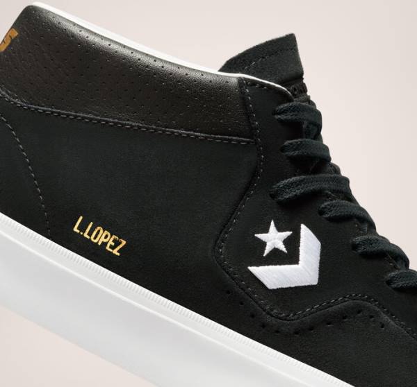 Tenis Skate Converse CONS Louie Lopez Pro Mid Negros Blancos | CV-730CNU